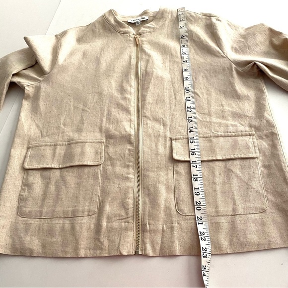 Calligraphie Beige Lightweight Jacket Blazer Full Zip Size Small Spring Neutral - Picture 12 of 13